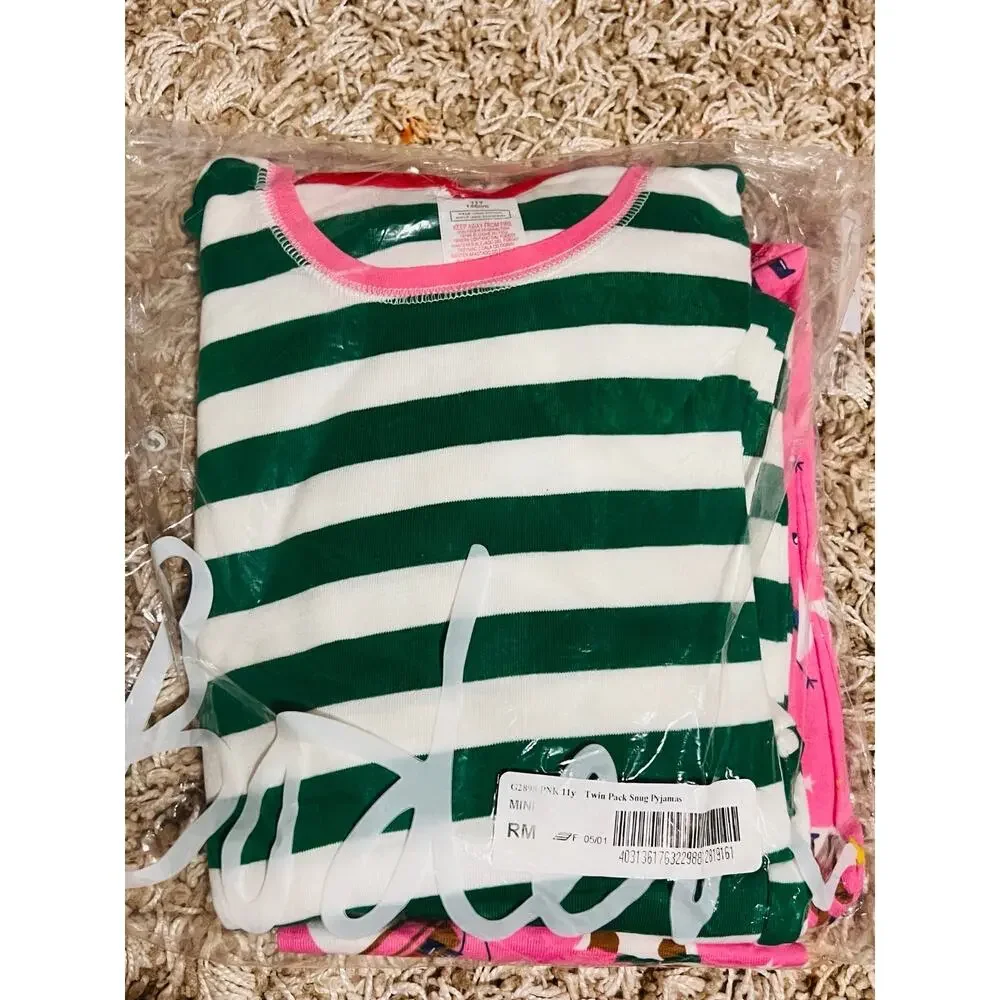 NWT❤️Mini Boden 2-Pack Assorted Two-Piece Fitted Pajamas sz11Y